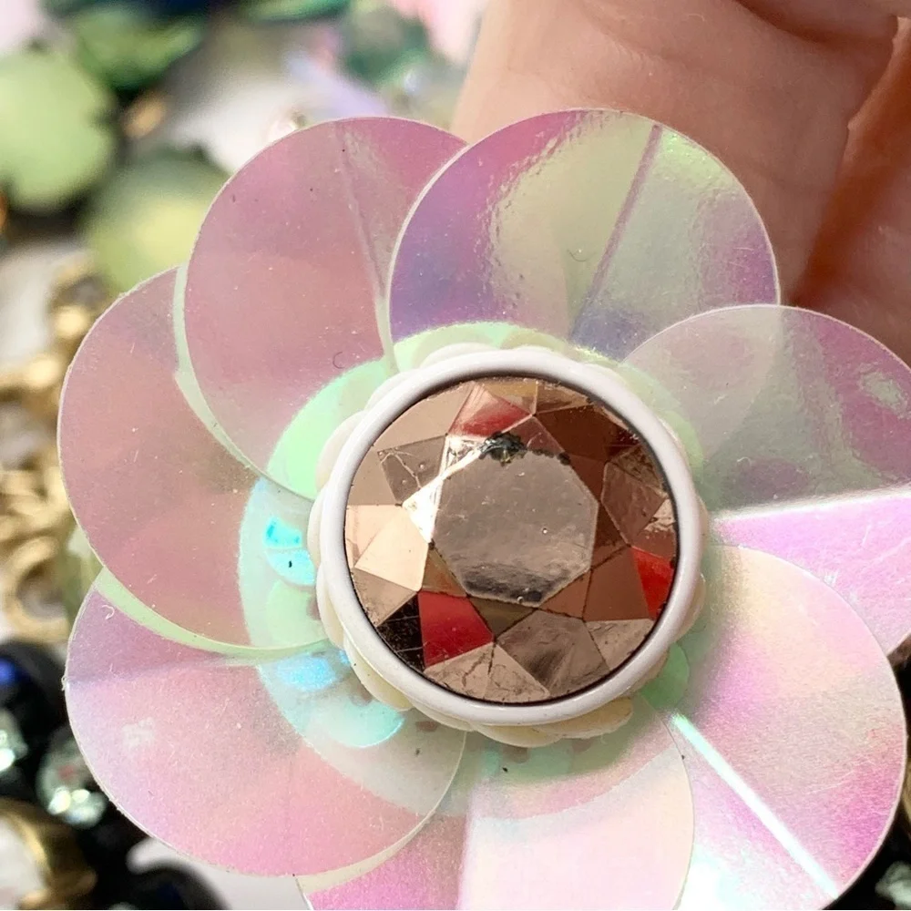 J. Crew Sequin Brulee Flower Necklace
